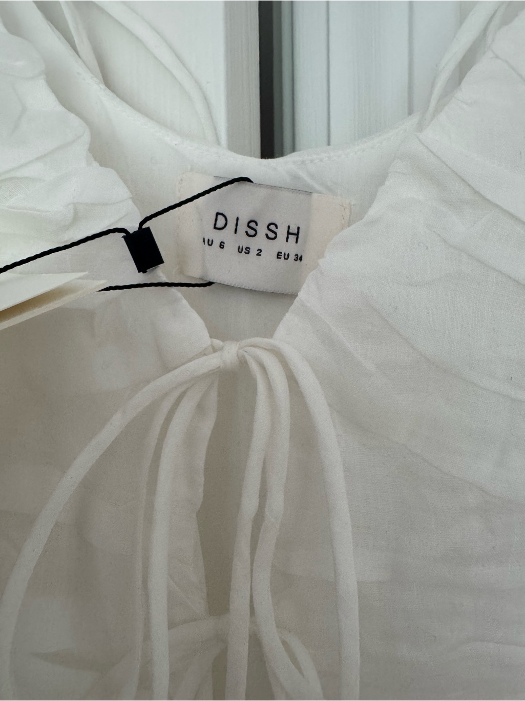 Dissh White Lace-Up Bodice Spaghetti-Strap Maxi Dress — image 4 of 7